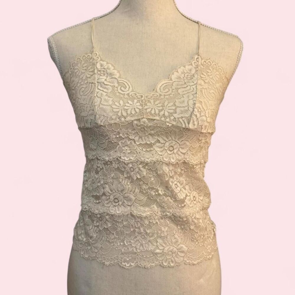 Abercrombie-fitch Women's White and Cream Vest
